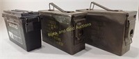 2 Metal Ammo Cans & Plastic Ammo Can