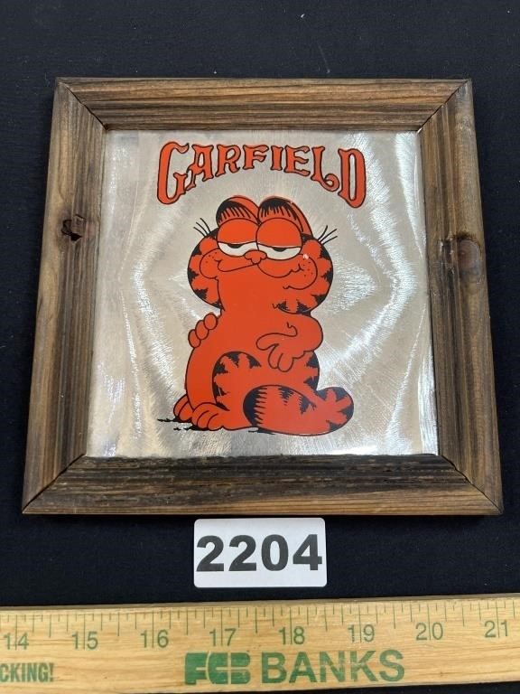 Vintage Garfield Framed Sign