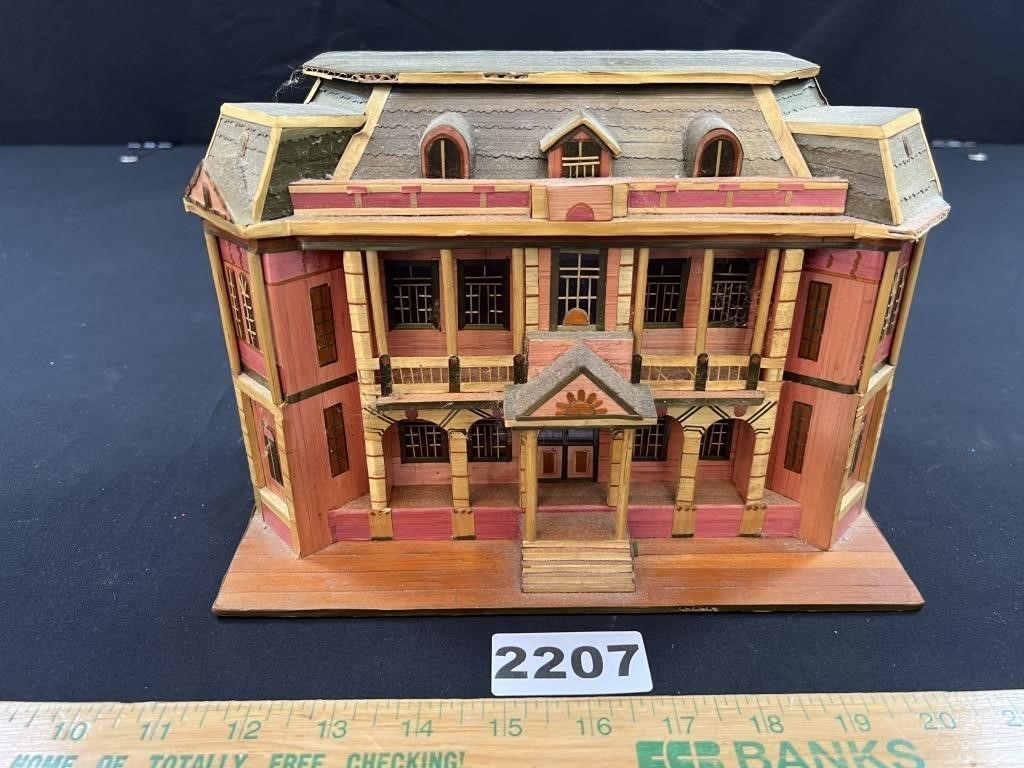 Vintage Wood Trinket Box House-Lighted