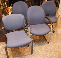 2 swivel desk chairs & 2 office arm chairs