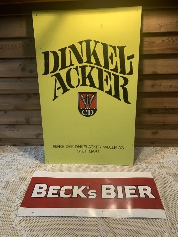 DINKEL ACKER BEER SIGN & BECKS BIER SIGN
