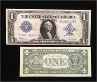 Series 1923 Large Blanket Note $1 Bill Blue Seal