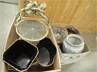 (2) Boxes w/ Planters, Flower Pot, Pitcher, Others