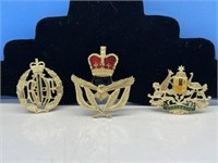 3 Cap Badges - Australian / English