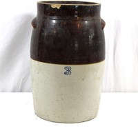 3 Gal. 2-Tone Vintage Stoneware Churn/Crock