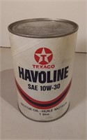 Unopened Texaco Havoline Motor Oil Can