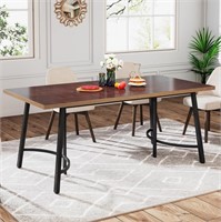 FurnitureR Dining Table for 4-6 People, 63 Inch Fa