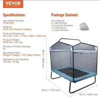 VEVOR RECT. TRAMPOLINE W/NET TX-B7500