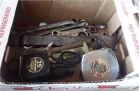 Craftsmen wrenches, tape measures, nail puller,