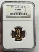 1960 Large Date 1c PF67 Graded NGC