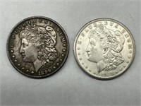 (2) 1896 & 1921 Morgan Silver Dollars