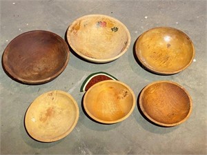 6 Wood Bowls