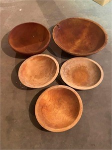 5 Wood Bowls