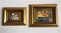Pair of Edith Meyer framed enamel tiles