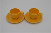 Lot of 2 Early Fiesta Cup & Saucer - Yellow