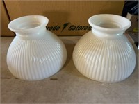 3 Milk Glass Lamp Shades