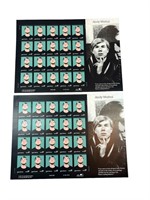 (2) Andy Warhol USA 37 Cent Stamp Sheets 2001