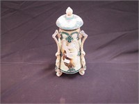 12" Nippon Moriage covered jar with three