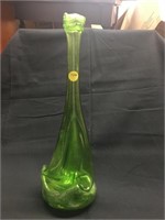 Cool Stretched Green Glass Bottle / Vase