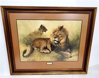 Charles Frace The Lions Signed Artwork