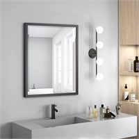 Black Bathroom Mirror, 24 x 30 Inch, Rectangle