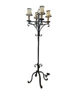 Large 4 Lt Iron Floor Lamp with Parchment Shades