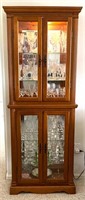 Cherrywood Look Lighted Display Case