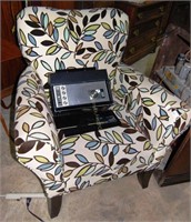 contemporary custom armchair in multicolored leaf