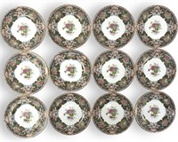 (12) Staffordshire Floral Plates