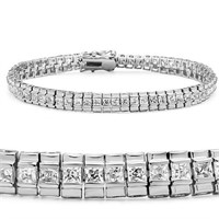 Princess 3.50ct White Sapphire Tennis Bracelet