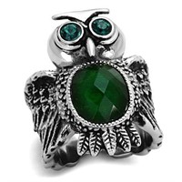 Oval 5.05ct Emerald Owl Ring