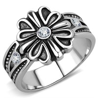 Adorable .18ct White Sapphire Flower Ring