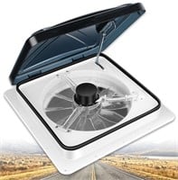 RV Roof Vent Fan 6-Speed-Reversible Smoked