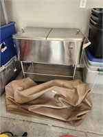 STAINLESS BEVERAGE COOLER ON CASTERS