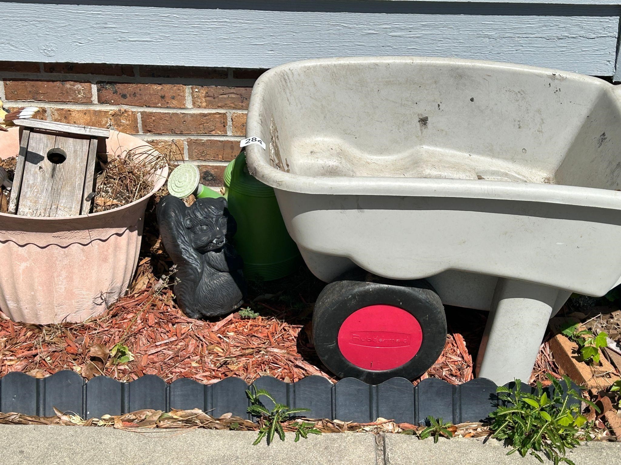 RUBBERMAID WHEEL BARROW AND MORE