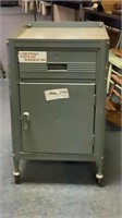 Small Steel Locked Cabinet on Wheels