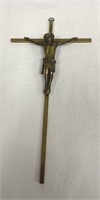 Vintage Brass 10-inch INRI Crucifix