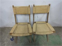2 chaises vintages tissées en corde
