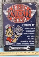 Busted Knuckle Garage tin sign - new