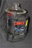 Vintage 12" tall Lance Jar w/ glass lid