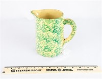 Green and Tan Sponge Ware Type Pattern Milk