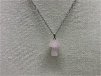 Mushroom Gemstone Healing Pendant and Necklace