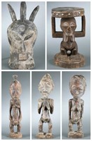 5 Congo style power figures. 20th century.