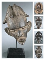 5 Dan style masks. 20th century.