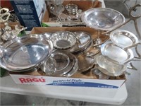COLL OF SILVER PLATED COMPOTE PLATES BOWLS MISC