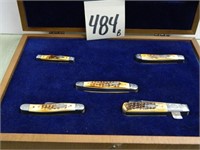 (5) 1984 Case Second Cut Stag Series Pocketknives