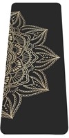 Black Flower Design Knsbk Non-Slip Yoga Mat