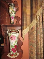 (4) Hand Painted Vases:  10", 10", 11", 12"