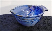 Glazed Studio Pottery Bowl with Pourer 10" Dia
