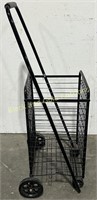 Black Metal Rolling Utility / Shopping Cart